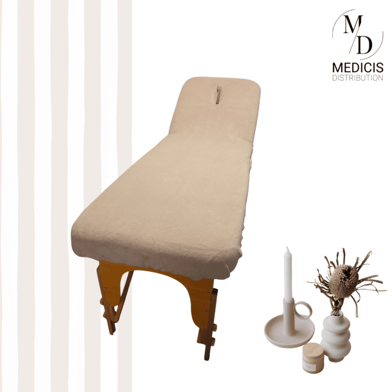 Housse de table qualité supérieure avec Trou-Tête – Taupe
