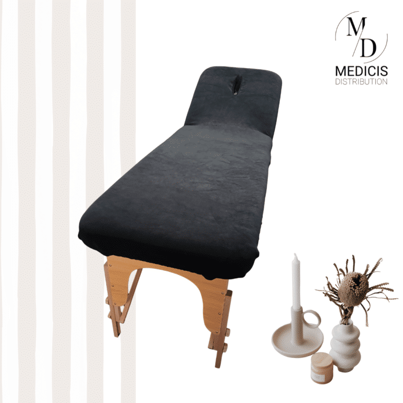 Housse de table qualité supérieure avec Trou-Tête – Noire
