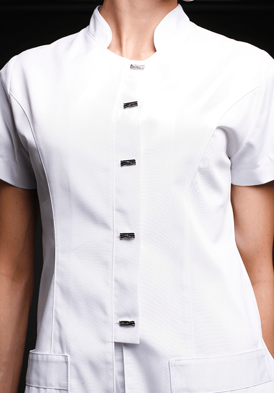 Blouse esthétique COL MAO Blanche