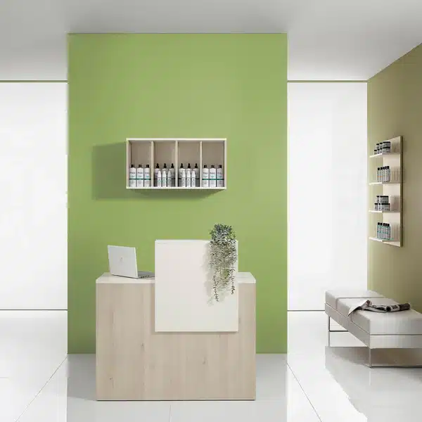 Comptoir d'Accueil en Mélèze Naturel/Blanc – Image 3