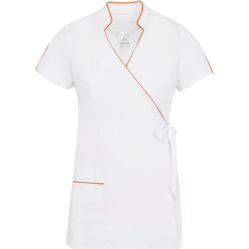 Blouse esthétique Croisée DESIR Blanche PP Orange