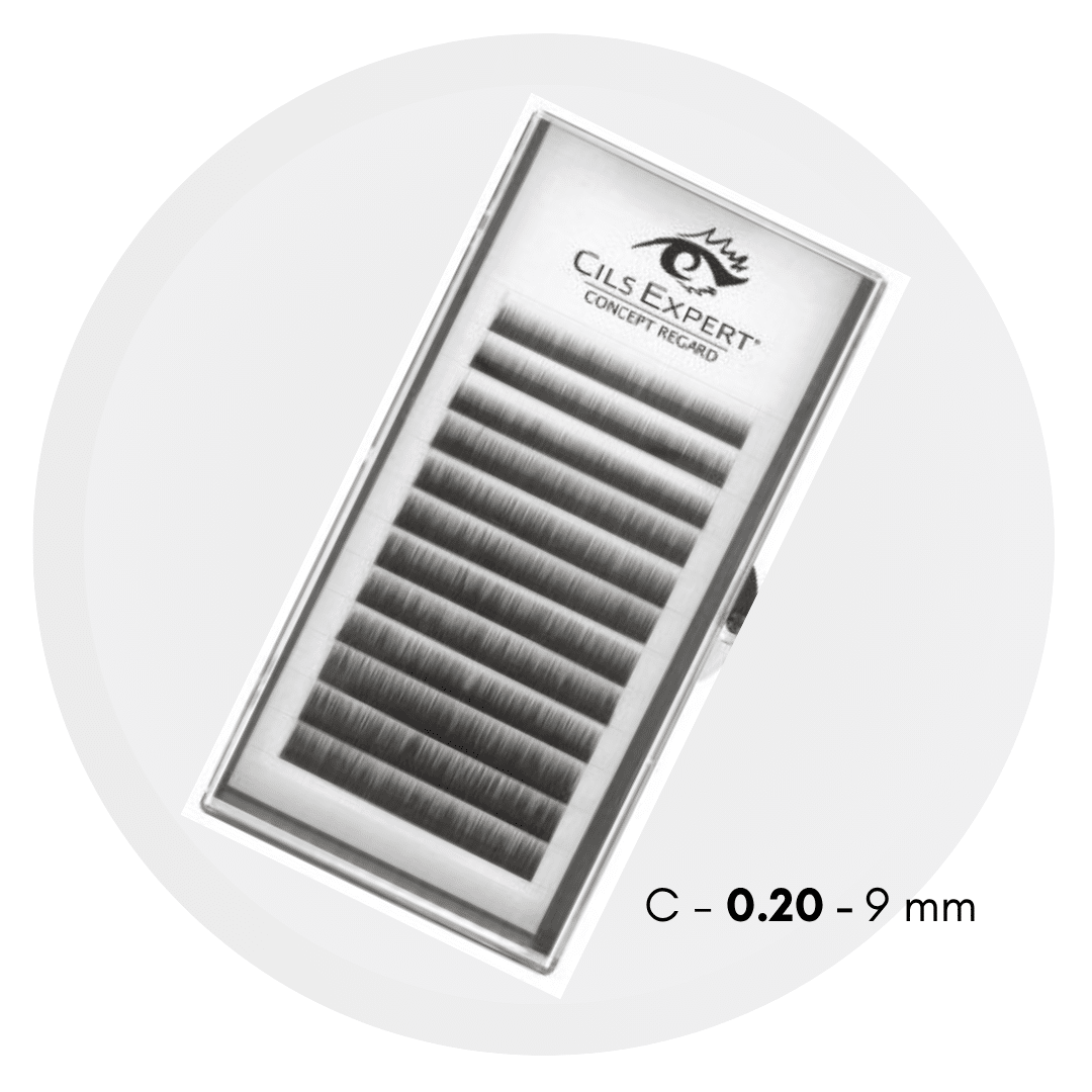 PLATEAU Cils de soie - C / 0.20 / 9mm