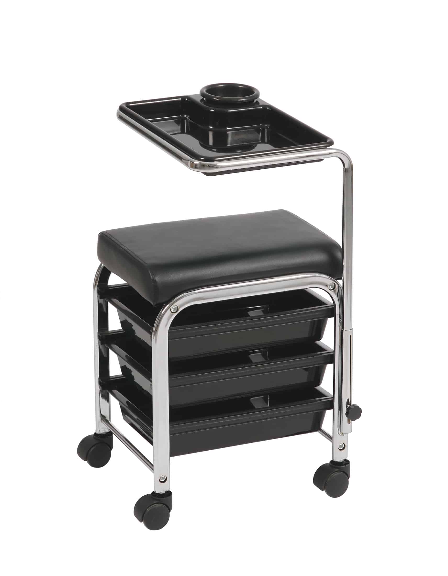 BREVIS Tabouret de Manucure/Pedicure sur roulettes Noir