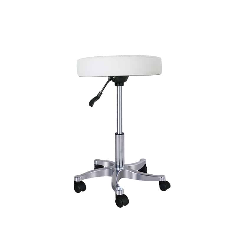 TABOURET SUR ROULETTES Blanc – Image 4