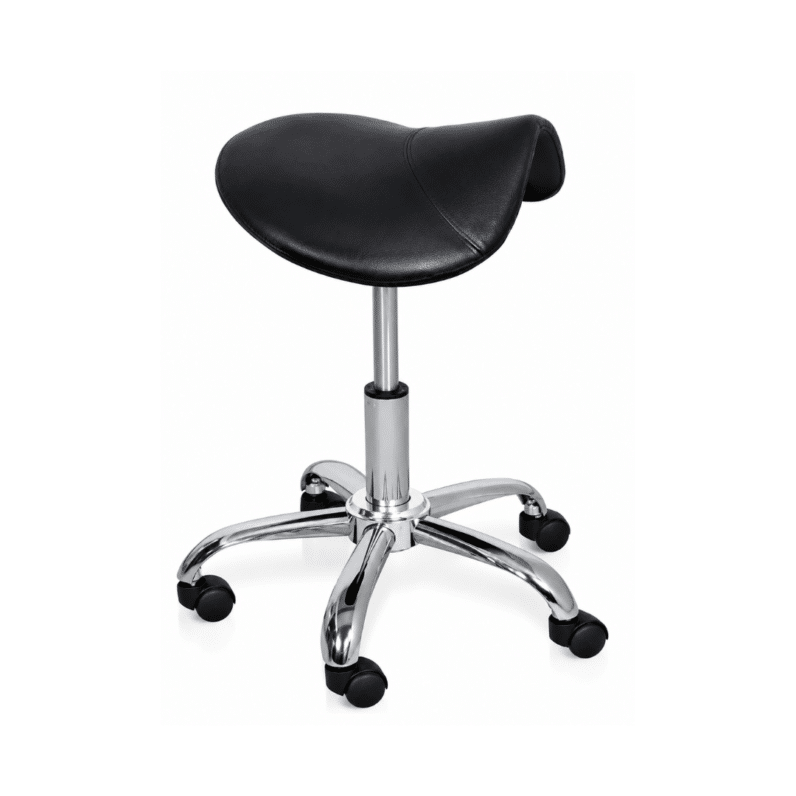 TABOURET ERGONOMIQUE SUR ROULETTES Noir