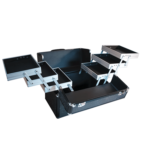 VALISE MAKE-UP NOIRE STRASS 6 Plateaux – Image 2